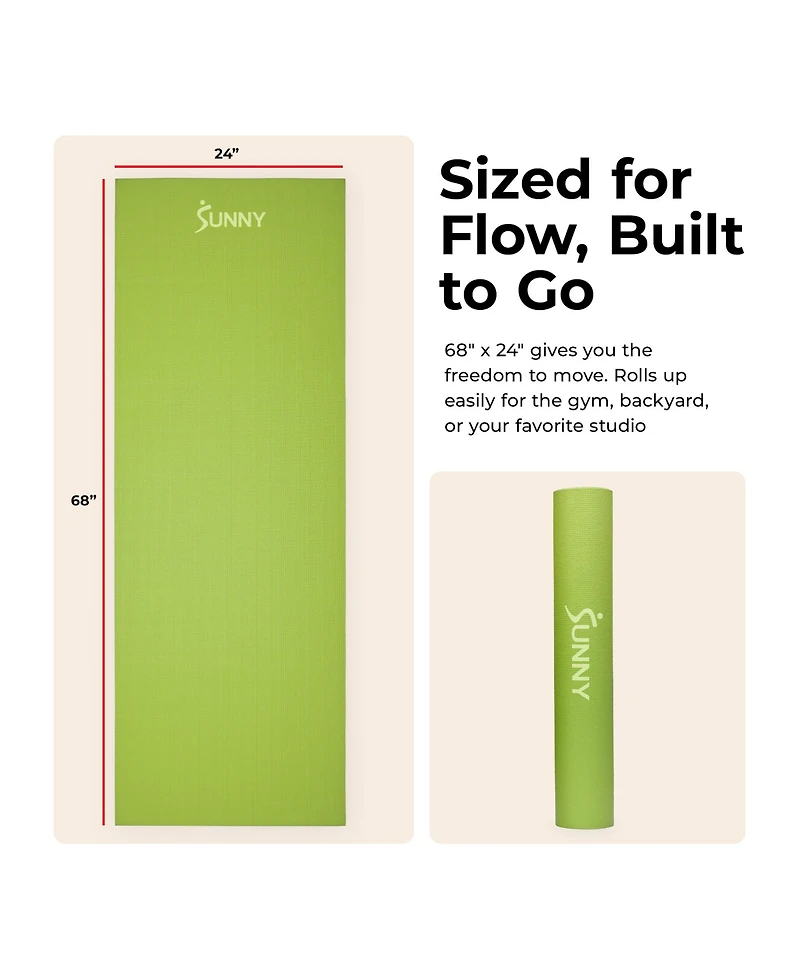 Sunny Health & Fitness Durable Tear-Resistant Yoga Mat