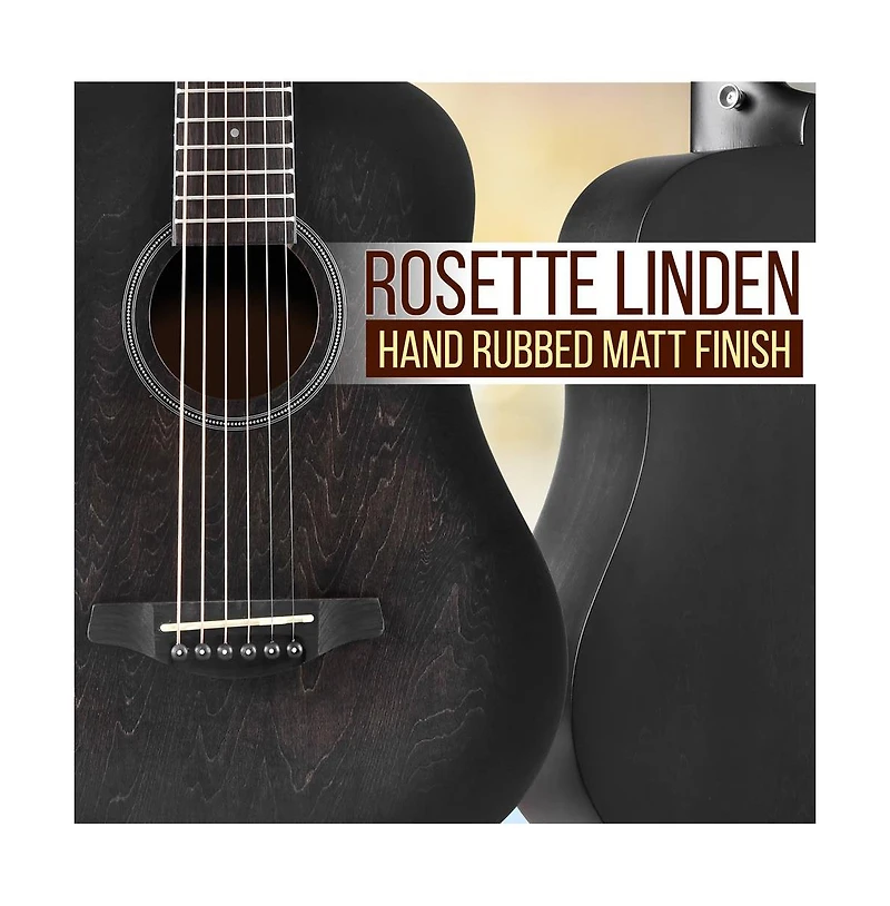 Pyle 34" Acoustic Guitar Kit - 6-String 1/2 Junior Size Guitar with Accessories, Black (PGA820BK)