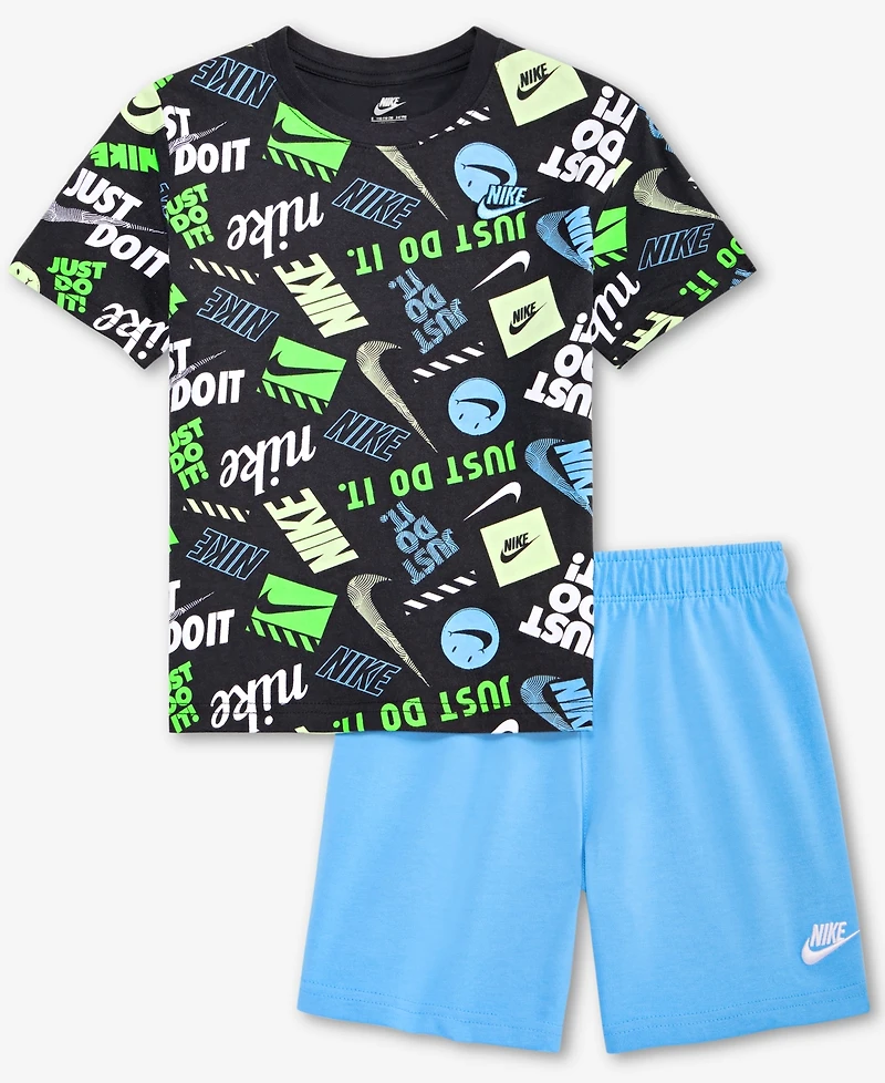 Nike Boys' 4-7 Printed T-Shirt & Shorts 2-Piece Set
