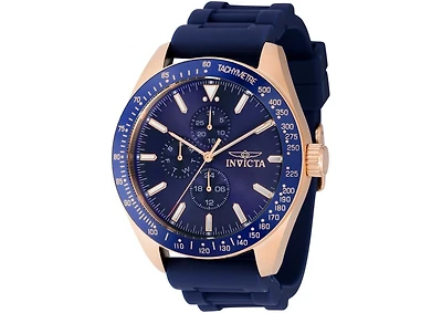 Invicta Men's Aviator Quartz 3 Hand Blue Dial Watch