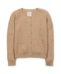 Hope & Henry Women's Organic Herringbone Stitch Cardigan Sweater