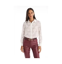 The Noli Shop Women's Stelle Button Up - Rose