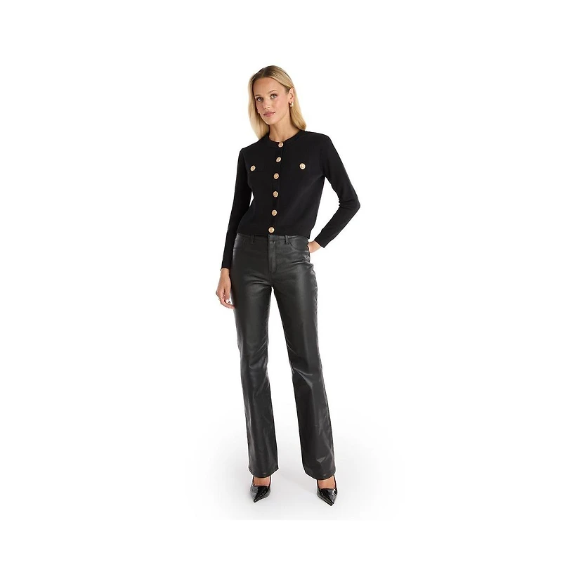 The Noli Shop Women's Loretta Knit Cardigan Top - Black