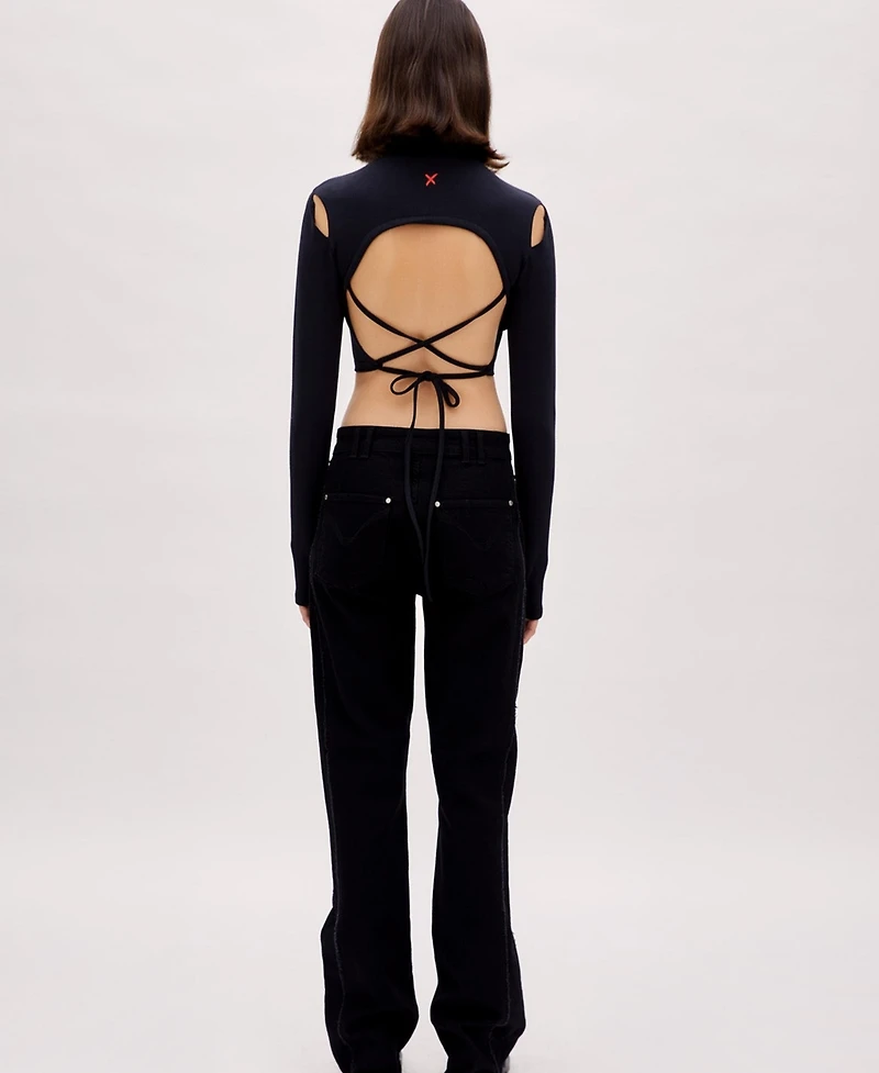 Pcfg Women's Cotton Long Sleeve Crop Top