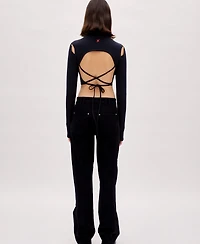 Pcfg Women's Cotton Long Sleeve Crop Top