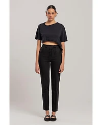 Pcfg Women's Free Heaven Cotton Crop String T-Shirt