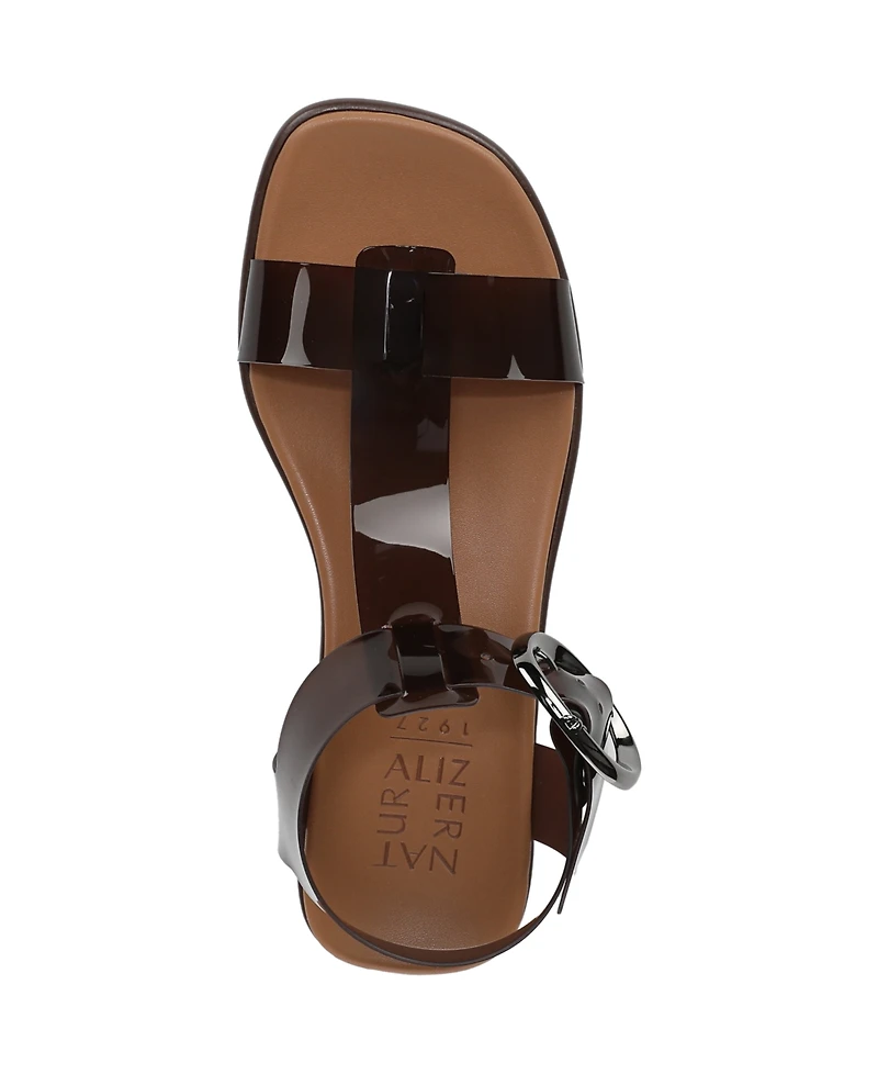 Naturalizer Women's Brandy T-Strap Stacked Low Block Heel Sandals