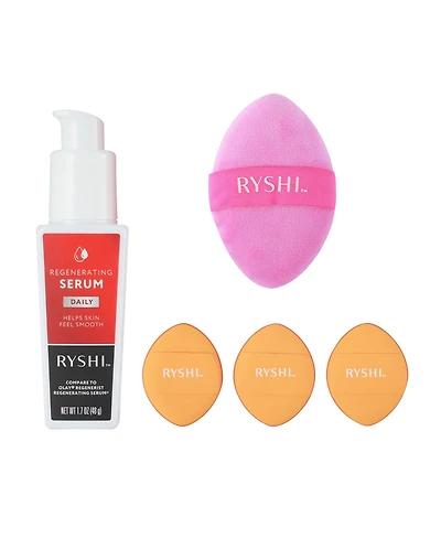 Pursonic Complete Flawless Finish Set: Reversible Sponge + Regenerating Serum + Finger Beauty Blenders