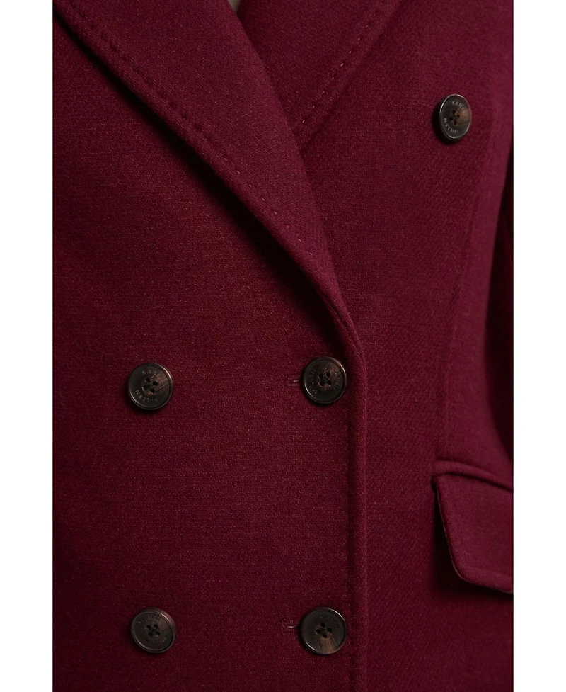 Karen Millen Women's Wool Double Breasted Midi Coat