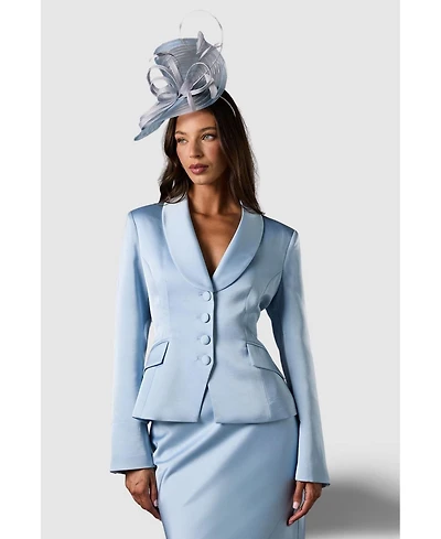 Coast Women's Satin Lapel Waisted Blazer