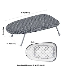 Ecooso Tabletop Ironing Board 23.4" x 14.4" with Heat-Resistant Cotton Cover & 7mm Padding, Ideal for Small Spaces & Travel