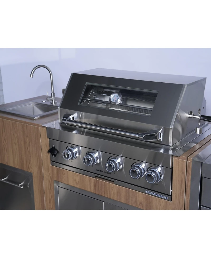 Mondawe 32" Built-In Gas Grill Outdoor Kitchen with Infrared Burner
