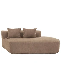 Streamdale Furniture 116" Modern Curved Sectional Sofa with Chaise Lounge, Pearl Upholstery, 2-Piece Set