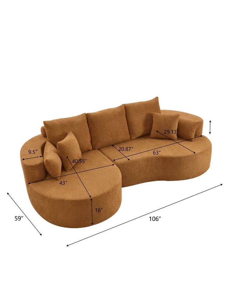 Streamdale Furniture Cloud Sofa: Luxurious Comfort, No Assembly Required