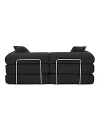 Streamdale Furniture Streamdale Modular Couch Sofa Bed for Apartment, Convertible Sofa Bed, Black Corduroy