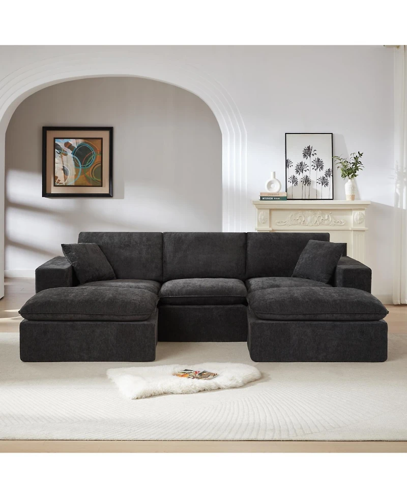 Streamdale Furniture Streamdale Modern Chenille Cloud Sofa - Freely Combinable, Comfortable Living Room Furniture