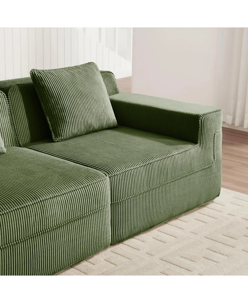 Streamdale Furniture Modular 2 Seat Loveseat Boneless Sofa, Cloud Sectional Couch with Deep Seat