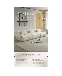 Streamdale Furniture Streamdale Modular Sectional Sofa, Modern Minimalist Couch, Comfy, Space-Efficient - White