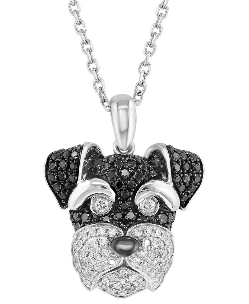 Effy Collection White & Black Diamond Pendant Necklace (5/8 ct. t.w.) in 14k White Gold