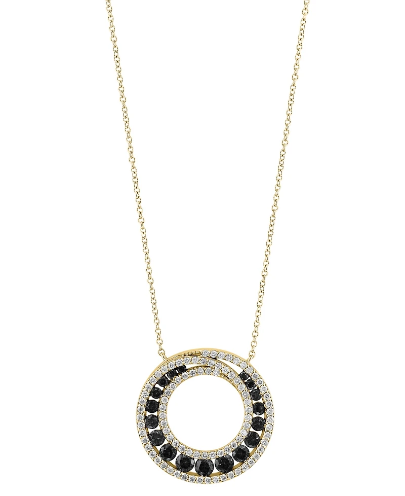 Effy Collection White, Black Diamond Necklace (1-5/8 ct. t.w.) in 14k Yellow Gold