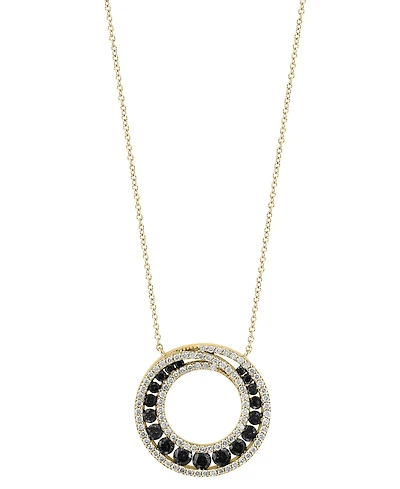 Effy Collection White, Black Diamond Necklace (1-5/8 ct. t.w.) in 14k Yellow Gold