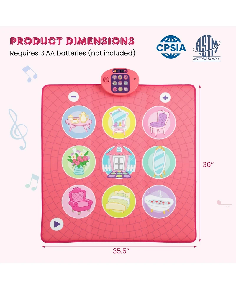 Hongge Kids Dance Mat Game Toy With Music Keyboard Sounds And Adjustable Volume
