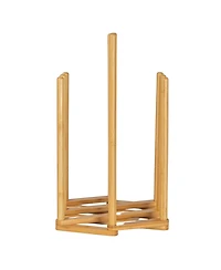 Household Essentials Bamboo 5 Pair Accordian Boot Rack, Natural