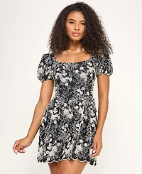 Seni & Cade Juniors' Square Neck Mini Dress