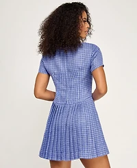 Seni & Cade Juniors' Square Neck Pleated Dress