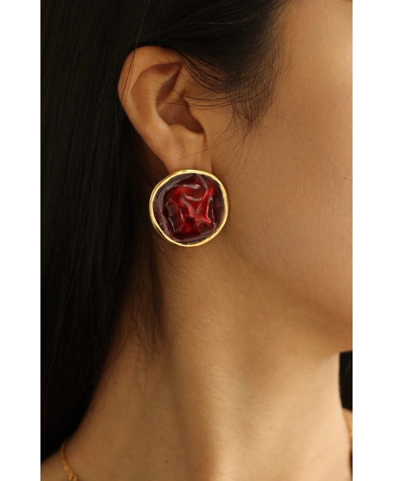 Retro Chic Enamel Ripple Earrings