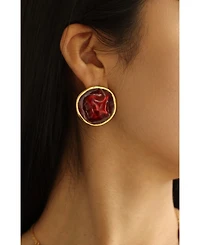 Retro Chic Enamel Ripple Earrings