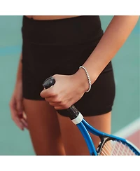 Spero London Gradual Size Gemstone Sterling Silver Tennis Bracelet