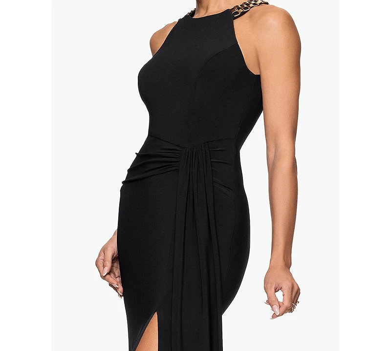 Xscape Petite Sleeveless Halter Neck Dress