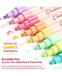 Htutwoo 0.4" Macaron Liquid Chalk, Erasable Painting Graffiti Highlighter for Blackboard Writing and Painting