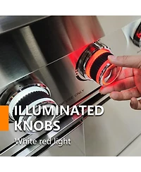 Mondawe 43" 6-Burner Gas Grill Outdoor Kitchen with Rotisserie, Granite & Storage