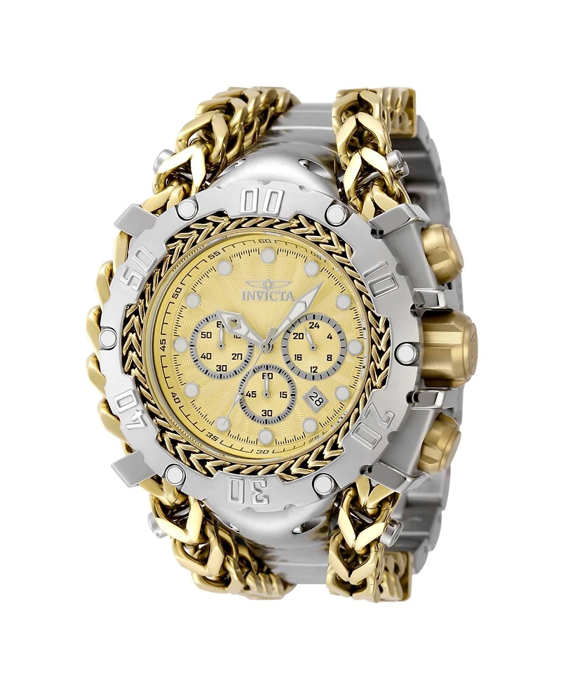 Invicta Men's 48190 Gladiator Quartz Chronograph Silver, Gold Dial Watch