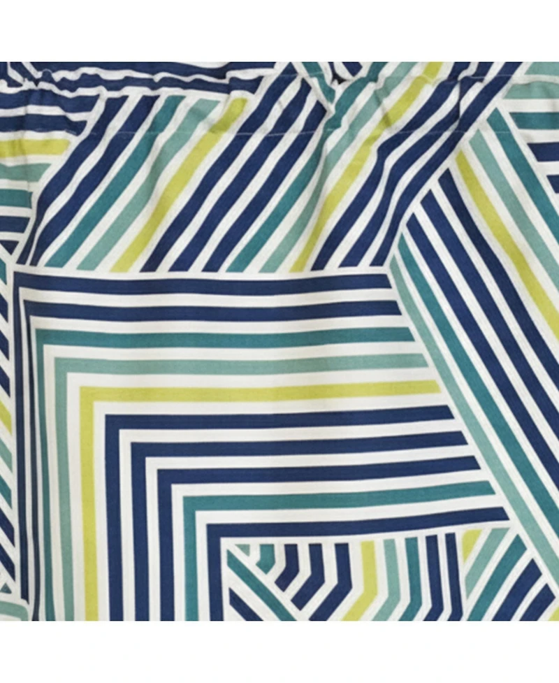 Rlf Home 100% Cotton High Quality Bypass Tailored Window Valance with 1.5" Rod Pocket 50" W X 12" L Multi