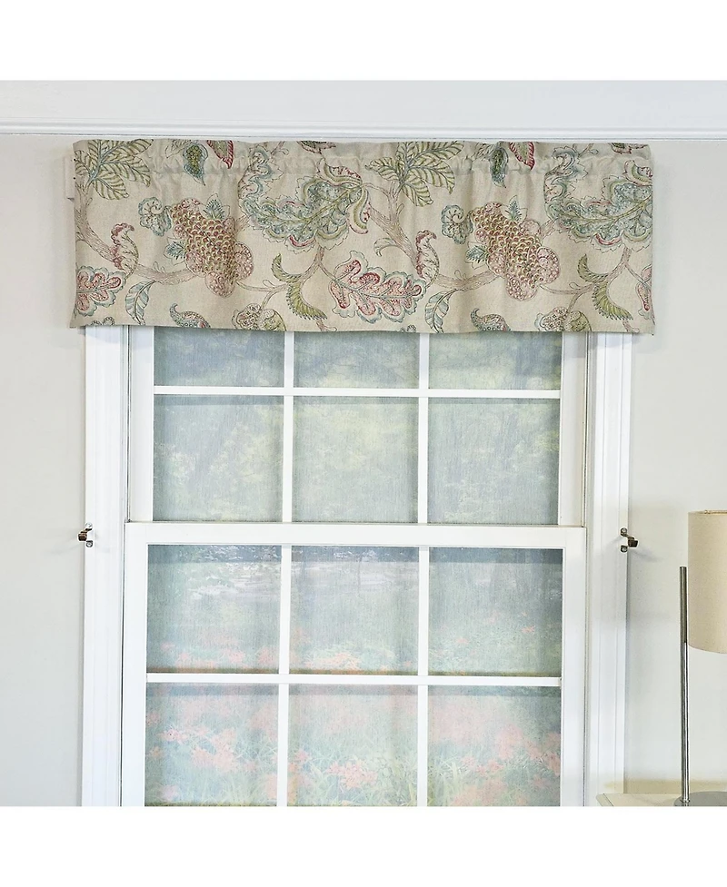 Rlf Home 100% Cotton High Quality Tila Tailored Window Valance with 1.5" Rod Pocket 50" W X 12" L