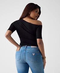 Guess Women's Cristina Asymmetric Short-Sleeve Top