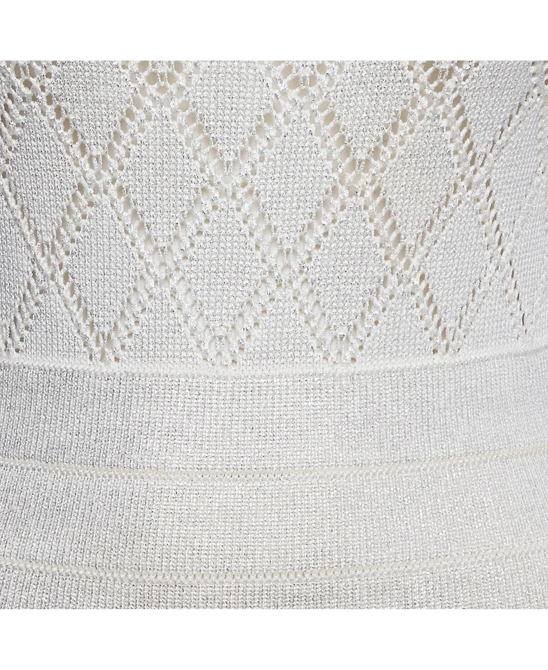 Pre-Owned Balmain Women's Ivory Lurex Knit Sleeveless Mini Dress