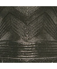 Pre-Owned Balmain Women's Black Lurex Patterned Knit Mock Neck Mini Dress