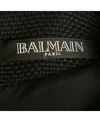 Pre-Owned Balmain Women's Black Beaded Canvas Mini Dress