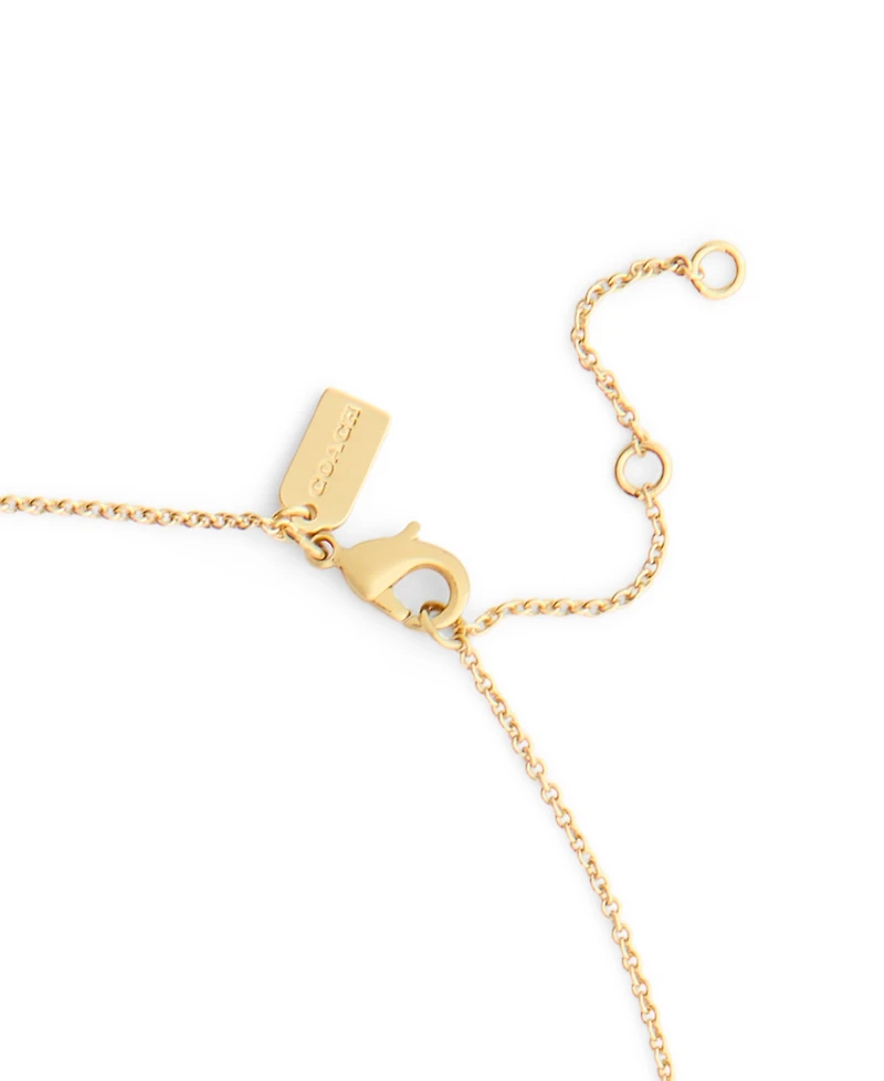 Coach Faux Stone Pave Icons Cherry Pendant Necklace