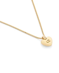 Coach Faux Cultivated Pearl Signature Puffy Heart Pendant Necklace