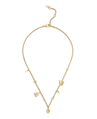 Coach Faux Stone Pave Icons Bib Necklace