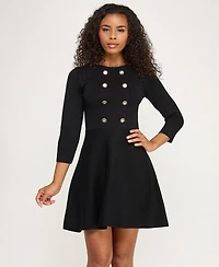 Bcx Juniors' 3/4-Sleeve Crewneck Sweater Dress