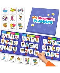 Quokka Magnetic Chore Chart for Kids with 72 Routine Magnets & Star Rewards - Foldable Visual Daily Responsibility Schedule