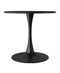 WestinTrends 5-Piece Indoor Outdoor Round Metal Patio Dining Table Set With Stackable Side Chairs