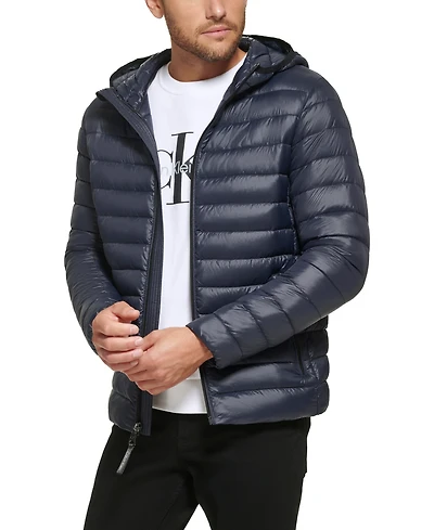 Calvin Klein Men's Hooded & Quilted Packable Jacket
