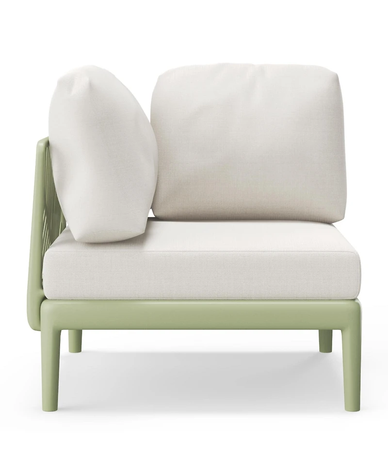 Modern Outdoor Polypropylene Resin Deep Seating Sectional Corner Chair